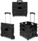 Foldable Plastic Book Trolley Cart | Lightweight Teacher's Book Cart | 2 Wheeled Book Trolley On Wheels Folding Storage Box with Aluminium Handle | Shopping Trolley On Wheels (35KG, Black)