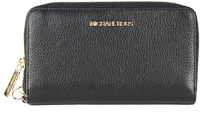 Michael Kors Jet Set Travel Large Flat Multifunction Phone Case Wristlet Pebble Leather