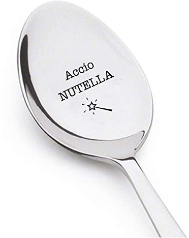 Accico Nutella Edelstahl-Löffel mit Gravur, Geschenk für Schokoladenliebhaber, Freunde, Valentinstag, Geburtstag, Jahrestag