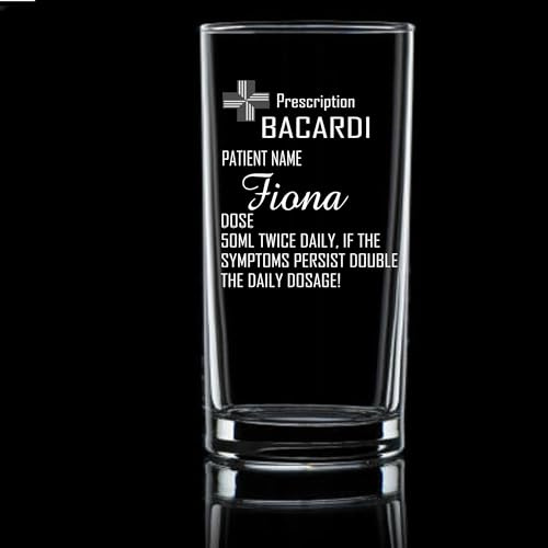 Personalised Engraved Prescription White Rum Highball Glass