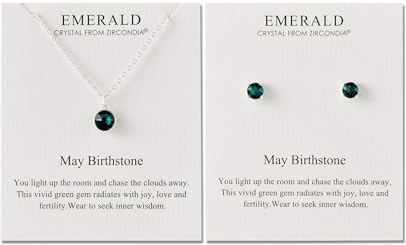 Philip Jones May (Emerald) Birthstone Necklace & Earrings Set Created with Zircondia® Crystals
