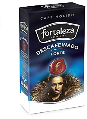 Café Fortaleza - Café Molido Descafeinado Forte, Variedades Arábicas, Compatible con Cafeteras Italianas, de Filtro y de Émbolo, Pack 235g x 12 - Total 2,82kg