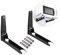 Eidoct 304 Stainless Steel Microwave Mount Bracket, Retrackable Foldable Microwave Oven Wall Mounted Stand Holder Rack Bracket for Home Kitchen Accessories, Black