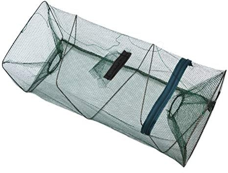 WSTERAO Faltbarer Fishing Köderfischreuse Fisch Reuse Krebsreuse Eingängen Köderfischreuse Falterbare Fischreuse Aalreuse für Fisch Garnelen Krabben Köder