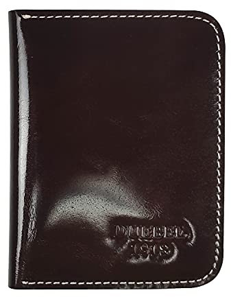DUEBEL Schlanke Vordertasche aus Vollnarbenleder, minimalistischer dünner Kartenhalter, Kartenetui, DBL01-Oil Wax Coffee, Small,