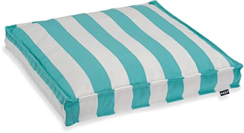 H.O.C.K. Classic Streifen Outdoor Sitzkissen Größen (50x50x5cm, Türkis)