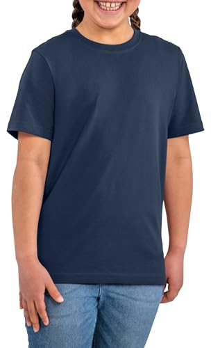 HRM T-Shirt Col Rond Enfant Luxury, Navy, Taille 134 I T-Shirt Garçon et Fille Col Rond, Commerce Équitable, 160 g/m² I 100% Coton Bio