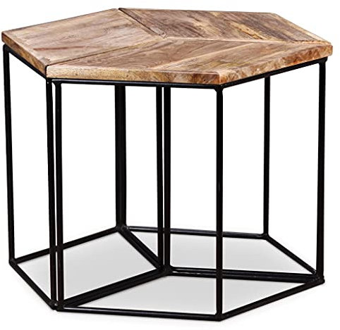 INLIFE Couchtisch Massivholz Mango 56x48x40 cm