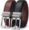 BULLIANT Ledergürtel Herren, Wendegürtel Herren Leder 31mm für Business Anzug und Jeans Gürtel,Ein Gürtel Wendbar Zwei Farben(Schwarz/Hellbraun,150cm/52-54 taille verstellbar)