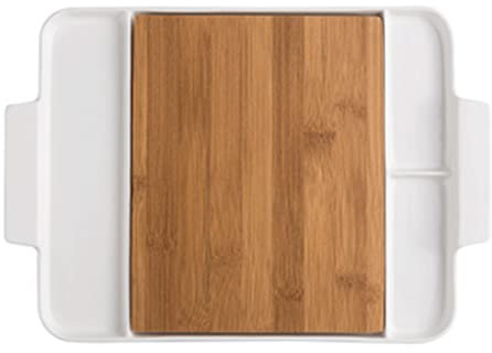 Tablas de Embutidos cuadradas mejoradas, Tabla de Queso de cerámica con Compartimentos, Plato de Servicio Dividido de Estilo nórdico, Bandeja de Aperitivos única Reutilizable