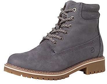 Tamaris Damen Warmfutter Stiefel Leder Blockabsatz Duo-Tex; GREY, EU 39