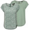 ONLY Tshirt Damen Regular Fit ONLVIC 2er Pack Rundhals Kurzarm Bluse Top Sommer Basic Muster Einfarbig Grün 42, Größe:42, Farbe:Lily Pad (15284243)