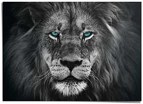 REINDERS Giant Poster XXL, Löwe, Home Office, Bilder, Wanddeko, Room Decor, Papier, Schwarz-Weiß, 100x140cm