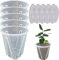 Lot de 5 pots à orchidées, transparents, avec soucoupes, en plastique, pour orchidées, pot de fleurs, pour intérieur et extérieur, balcon, bureau (21 cm + plateau)