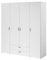 Parisot Armoire Varia - Décor Blanc - 4 Portes battantes + 2 tiroirs - L 160 x H 185 x P 51 cm
