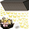 LUTER 100 Stück Blumenstrauß Hochzeits Anstecknadeln & 48 Hohle Schmetterlings Wandaufkleber & 20 Geschenkpapiere Corsage Pins für Hochzeitsfeier Geburtstagszubehör (Gold)