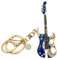 ABOOFAN Porte-clés Guitare Porte-clés Lapin Assorti Décor De Cristal Mini à Main à Main En Cristal Pendentif De Voiture Bourse Métal Instrument De Musique Téléphone Portable