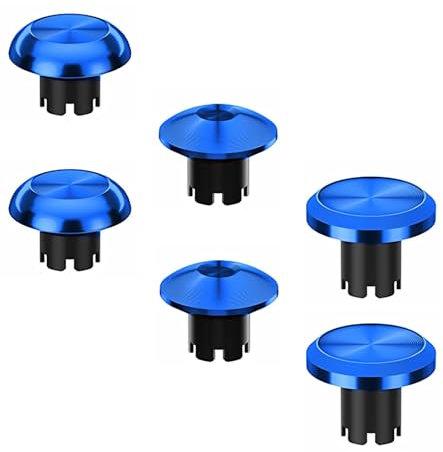 Ceozon Replacement Metal Thumbsticks for Ps5 Edge Controller 6 in 1 Swap Analog Joystick Thumb Grips Accessories (Blue)