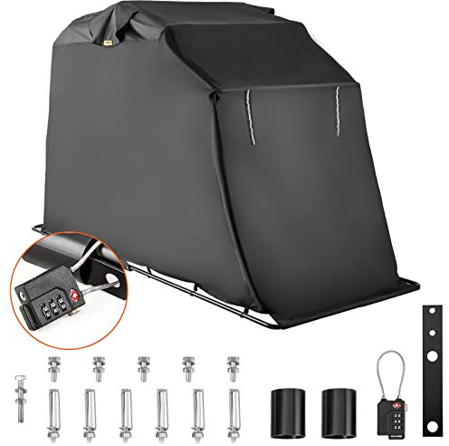 VEVOR Motorrad Abdeckungen 270 x 105 x 155 cm S Größe Faltgarage 600D Polyester Oxford-Geweb wasserdicht & UV-geschützt, Motorrad Garage wetterfest mit TSA-Code-Schloss und reflektierende Platten