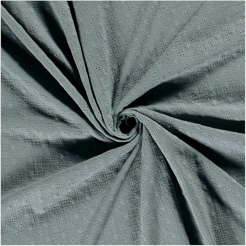 Musselin-Stoff Lochstickerei Blumen Zuschnitt ab 50x130cm uni Oeko-Tex Double Gauze Windeltuch Mulltuch