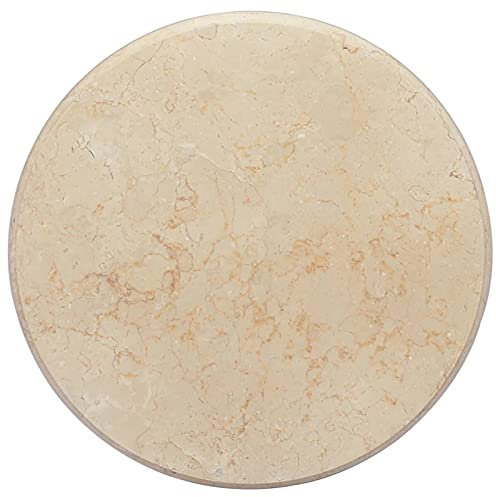 ZEYUAN Tischplatte Creme Ø50x2,5 cm Marmor, Arbeitsplatte, Waschtischplatte, Bürotischplatte