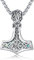 PARYFO Thors Hammer Halskette 925 Sterling Silber Thors Hammer Anhänger Keltischer Anhänger Wikinger Amulett Nordische Mythologie Schmuck Geschenke für Männer Frauen Teenager Jungen