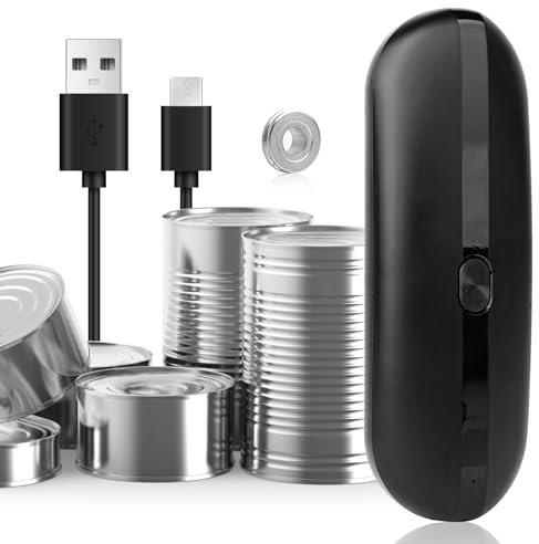 Electric Can Opener, New Rechargeable Electric Can Openers for Kitchen for Seniors with Arthritis - One-Touch USB Battery Automatic Can Opener for All Can Sizes