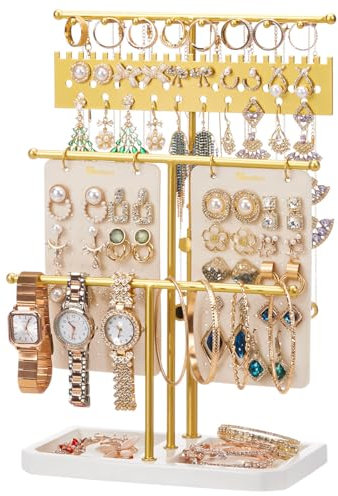 Seelux Jewellery Stand Organiser Metal: Earring Necklace Display Holder for Fashion Women - Large Bracelet Tree Storage