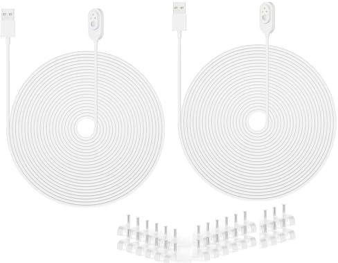 Baaletc 2 Pack Ladekabel für Arlo Kamera-Ladekabel, 10,2 m, wetterfestes Outdoor-Ladekabel mit Schnellladeadapter, kompatibel mit Arlo Pro 3, Pro 4, Ultra, Ultra 2