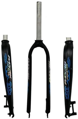 BSFHQS Fourche Rigide VTT 26 27,5 29 Universelle Fourche en Alliage D'aluminium 1-1/8 Droit Frein À Disque Fourche Avant À Dégagement Rapide 9x100mm(Black Blue,26in)