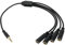 VGOL 1 câble audio répartiteur stéréo 3 pôles prise mâle 3,5 mm vers 4 x 3,5 mm femelle câble adaptateur pour Walkman ordinateur portable lecteur multimédia noir