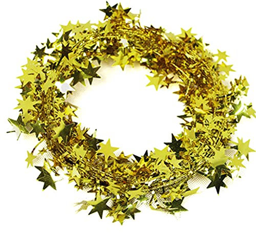 Exquisiter Weihnachtskranz, fünfzackiger Sternkranz, Eisendraht, Dekoration für drinnen und draußen, Hochzeit, Party, Wand, Garten