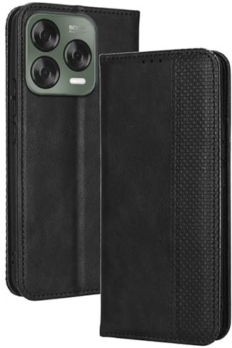 Topme Case Design for ZTE Blade V70 Vita (6.7 Inches) Cover, Leather Phone Case Stylish Textured Card Slot.Black