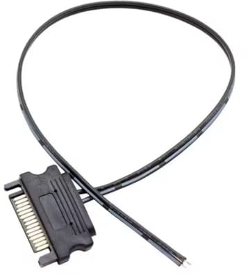 Panlouting Cable de Alimentación SATA 15Pines 5V 50cm con Cables GND y Positivos para Tiras de Luces LED de Ordenador PC