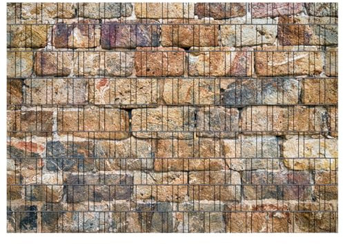 Perfect Zaunsichtschutz - Motiv Steinwand1 - Sichtschutz für den Garten - 2,50 x 1,80 x 0,19 m - 9 Streifen