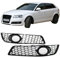 UTSKWD Paraurti anteriore nero griglia a nido d'ape fendinebbia copertura cornice, compatibile con Audi A3 8P 2008-2012 8P0807682D 8P0807681D