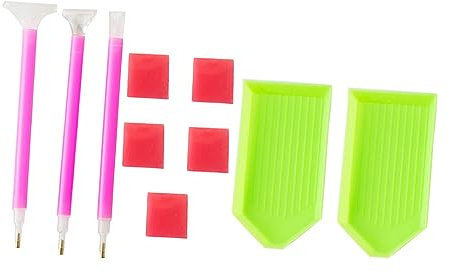 Gadpiparty 10 Piezas Kit de Pintura de Diamantes DIY Set Bolígrafos Bandejas y Adhesivos Manualidades