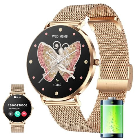 MEIION Watcho Ultra Pro Smartwatch Smartwatch Damen Herren extra flach 1,32 AMOLED Display Edelstahl IP68 wasserdicht Puls- und Blutdruckmessung 4-5 Tage Akku Fitnessuhr