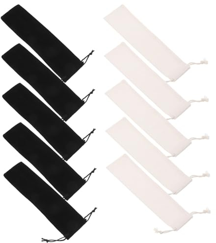 IMIKEYA 20 Piezas Bolsa de Algodón y Lino para Cubiertos de Viaje Bolsa de Almacenamiento Portátil con Cordón de Terciopelo Funda Reutilizable para Utensilios Camping Tenedores Cucharas y