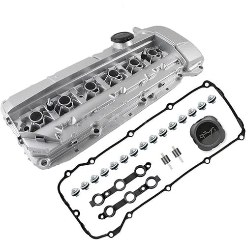 Joint Cache Culbuteurs Couvercle de culbuteur moteur en aluminium 11127512839 avec joints et boulons pour BMW E46 E39 E60 E83 E53 X3 X5 Z4 325i 330i 525i 2002-2006 Couvercle De Soupape PCV