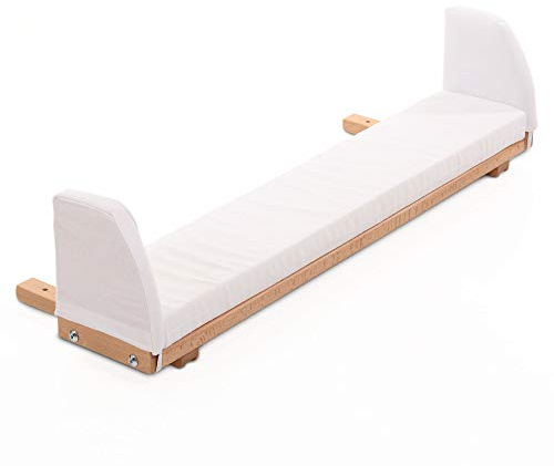 babybay Verlängerungsseite Natur lackiert inkl. Matratzenergänzung weiß passend für Modell Boxspring XXL