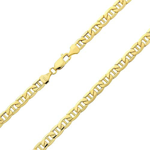 PRINS JEWELS 14 Karat / 585 Gold Italienisch Flach Mariner Kette Gelbgold - Breite 3.10 mm - Länge wählbar (60)