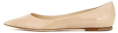 EDEFS Damen Geschlossene Ballerinas Klassische Flache Slipper Flats Halbschuhe Beige Größe EU44