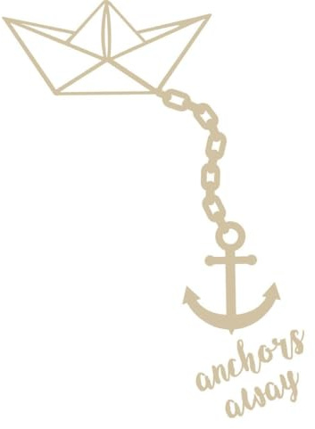CLICKANDPRINT Aufkleber » Papierschiff mit Anker, 30x21,7cm, Beige • Wandtattoo / Wandaufkleber / Wandsticker / Wanddeko / Vinyl
