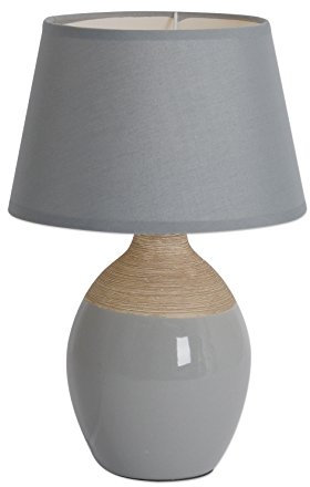 Näve Leuchten 3122216 A++ to E, Keramik Tischleuchte Leni, 40 W, grau, 40 x 17 x 40 cm