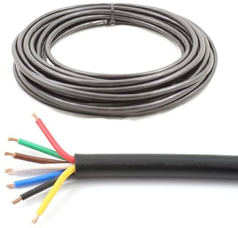 7 Core Cable 12v 24v Thin Wall Wire *14 AMP Rated* Trailer/Caravan LED Lights (10M)