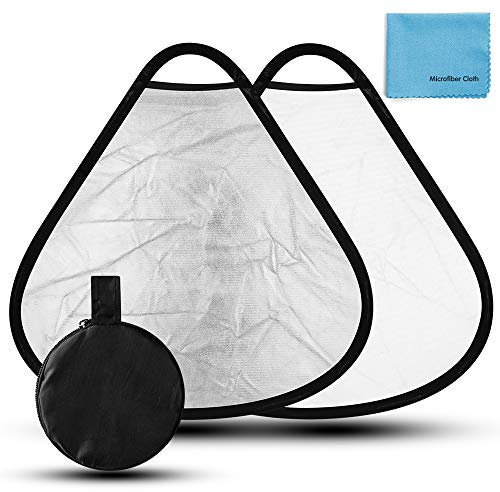 Fotover 30cm 2 in 1 Dreieck Faltreflektor/Lichtreflektor mit Handgriff und Tragetasche Fotografie Studio