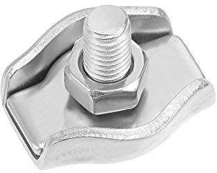 sourcing map 10 Pcs 304 Acier inoxydable Câble unique costume serre-câble Clip 2mm-3mm corde