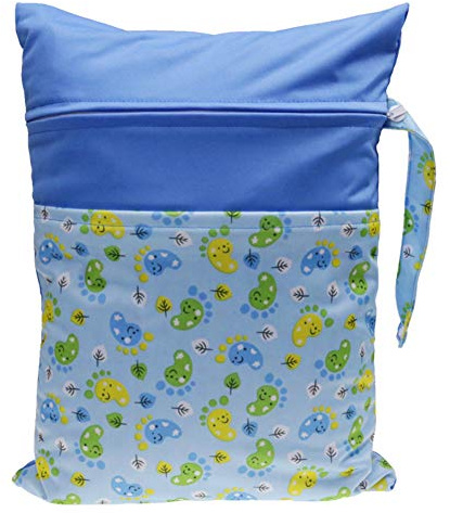 Double Fermeture À Glissière Sac De Lessive Sac À Linge Imperméable À L'Eau Et Étanche, Couleur De Bande Dessinée Sac De Transport Bleu