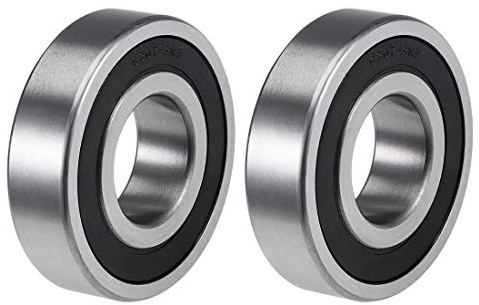 sourcing map 2St Rillen Kugellager 6307-2RS Z2 Doppelt Geschirmt Kohlenstoffstahl 35mm X 80mm X 21mm